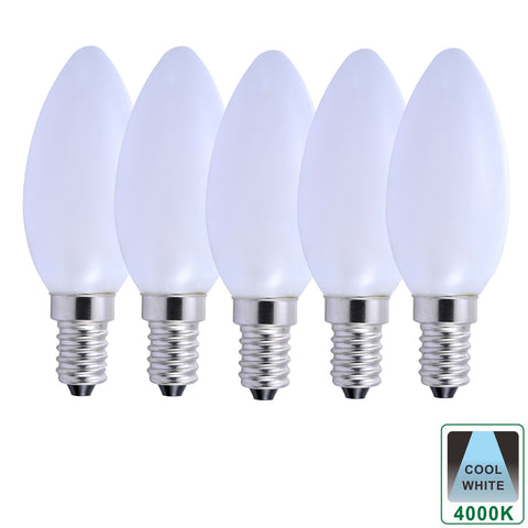 Harper Living Opal Glass Cool White 5W Dimmable LED E14 Candle Bulb, Pack of 5