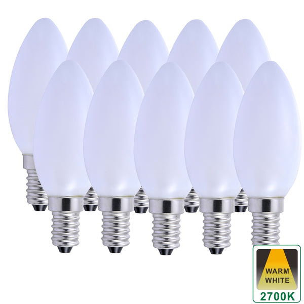 Harper Living Opal Glass Warm White 5W Dimmable LED E14 Candle Bulb, Pack of 10