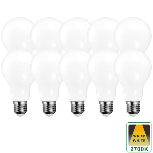 E27 16 Watts Non-Dimmable LED Traditional GLS Light Bulb, Opal Finish Warm White Packs of 3, 5 and 10