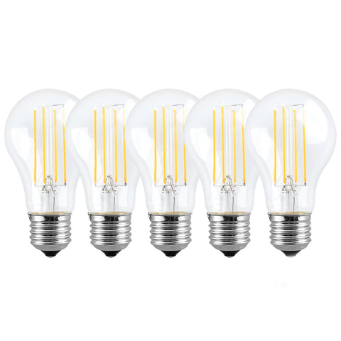 Harper Living E27 8W Clear Glass Warm White Dimmable GLS/A60 LED Bulb, Pack of 5