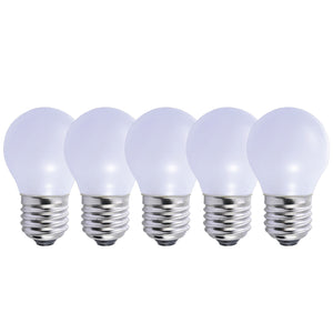 E27 3 Watts LED Golf Ball Bulbs, Opal Cool White Dimmable, Pack of 5