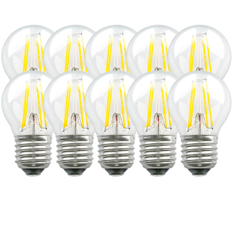E27 4.5 Watts LED Golf Ball Bulbs, Warm White Dimmable, Pack of 10