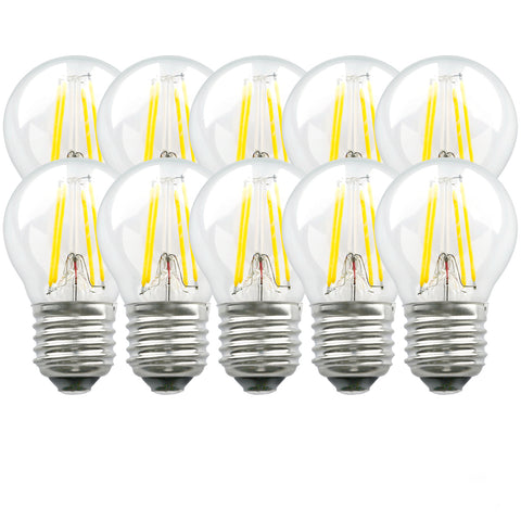 E27 4.5 Watts LED Golf Ball Bulbs, Warm White Dimmable, Pack of 10