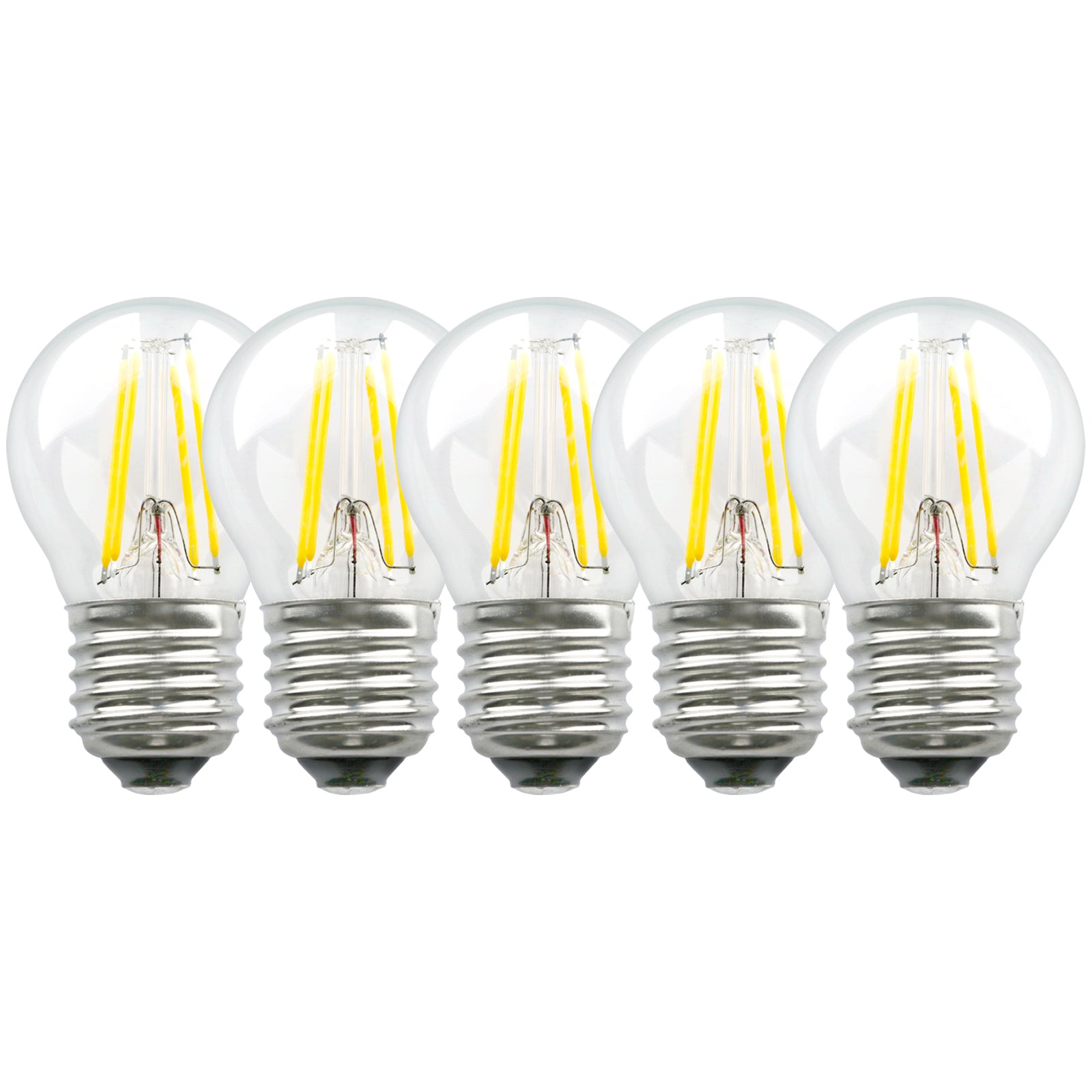 E27 4.5 Watts LED Golf Ball Bulbs, Warm White Dimmable, Pack of 5