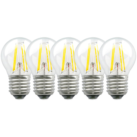 E27 4.5 Watts LED Golf Ball Bulbs, Warm White Dimmable, Pack of 5