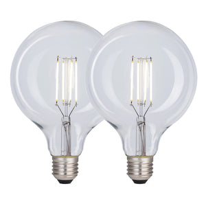 G125 8 Watts LED Globe Bulbs, E27 Cool White Dimmable, Pack of 2