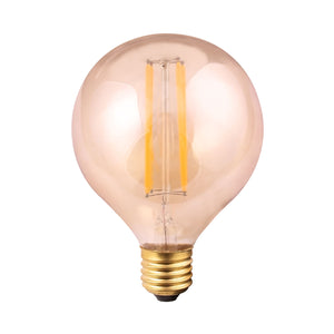 Harper Living G125/E27 8W Amber Glass Warm White Dimmable LED Bulb, Single Bulb