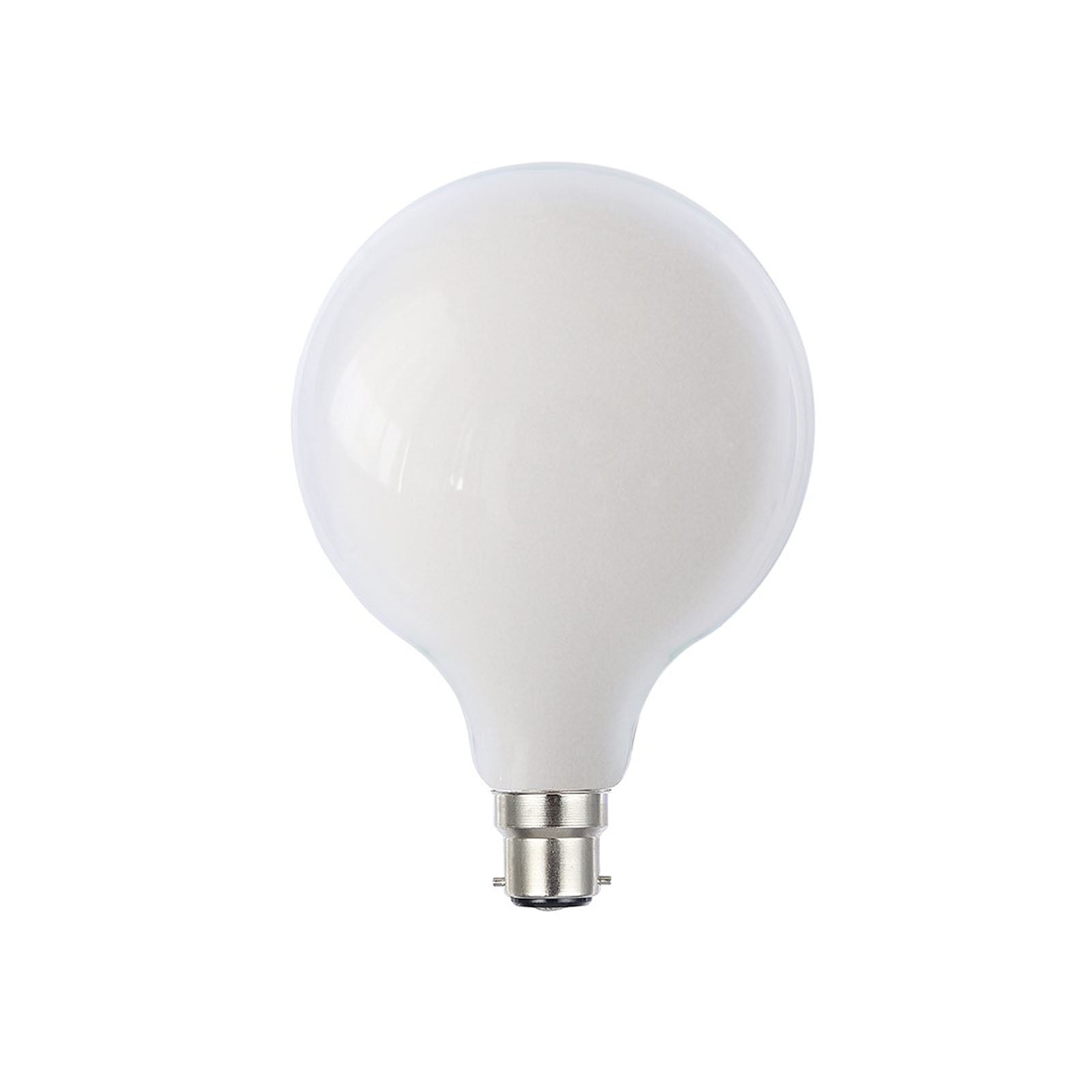 Harper Living G125/B22 8W Opal Glass Warm White Dimmable LED Globe Bulb, Single Bulb