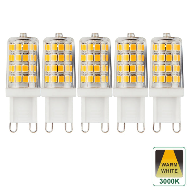 G9 3 Watts LED Capsule Bulb, Warm White Dimmable, Pack of 5