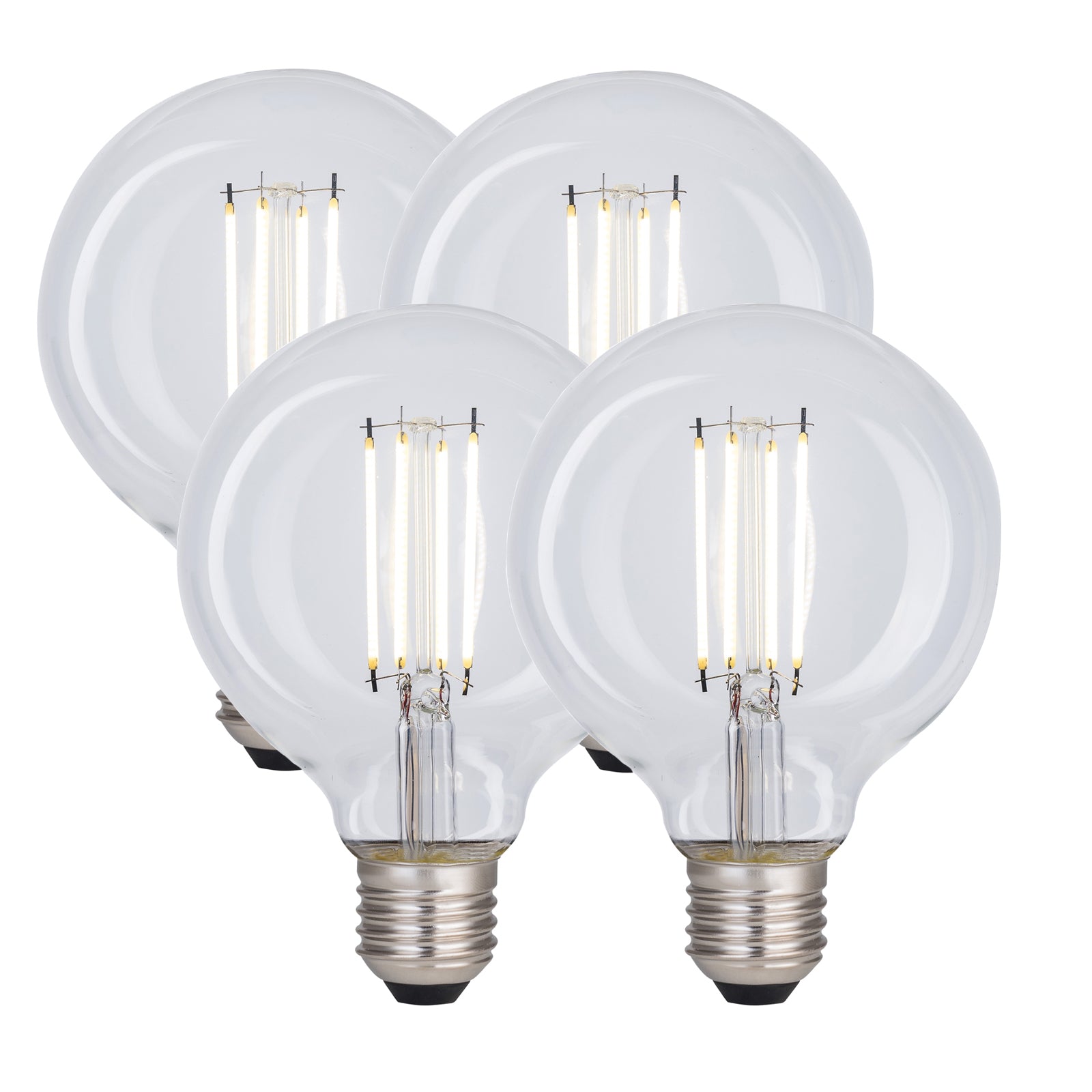 G95 8 Watts LED Globe Bulbs, E27 Cool White Dimmable, Pack of 4
