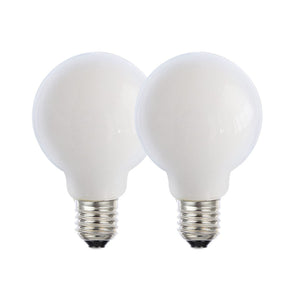 Harper Living G95/E27 8W Opal Glass Warm White Dimmable Globe LED Bulbs, Pack of 2