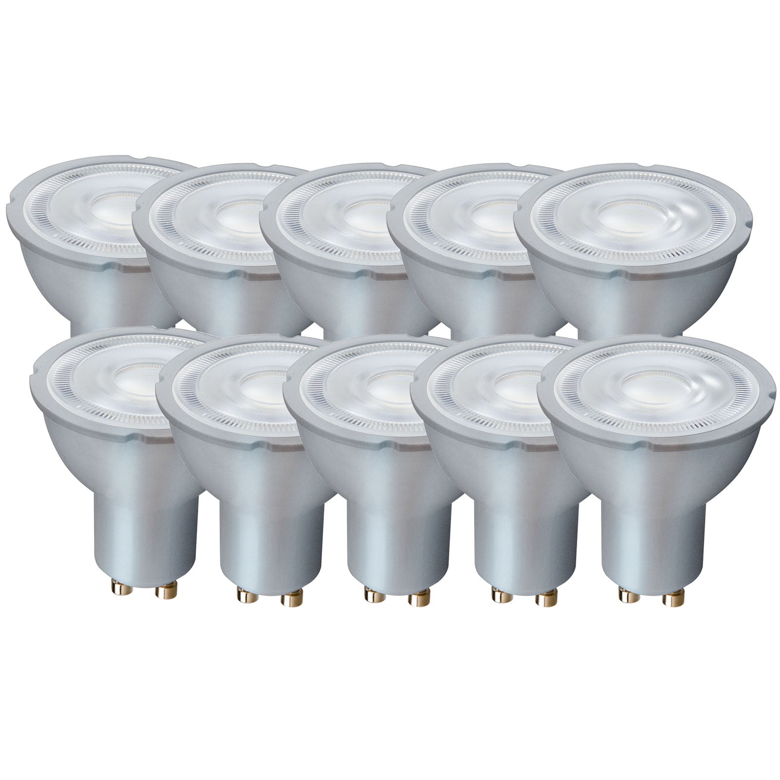 Harper Living 5 Watts GU10 LED Bulb Silver Spotlight Daylight Non-Dimmable, Pack of 10