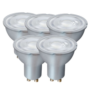 Harper Living 5 Watts GU10 LED Bulb Silver Spotlight Warm White Non-Dimmable, Pack of 5