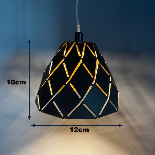 Modern LED Pendant Black and Gold Finish with Metal Shades, 7 Lights, RRP: £228