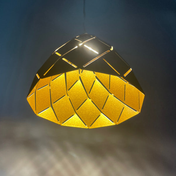 Modern LED Pendant Black and Gold Finish with Metal Shade, 3 Light, RRP: £108